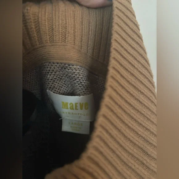 Maeve for Anthropologie Montana quarter zip jacquard sweater size L - Picture 5 of 8